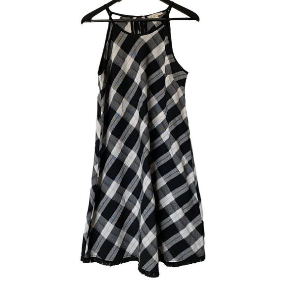 MYSTREE Black and White Plaid Sundress Size Medium - Picture 1 of 7